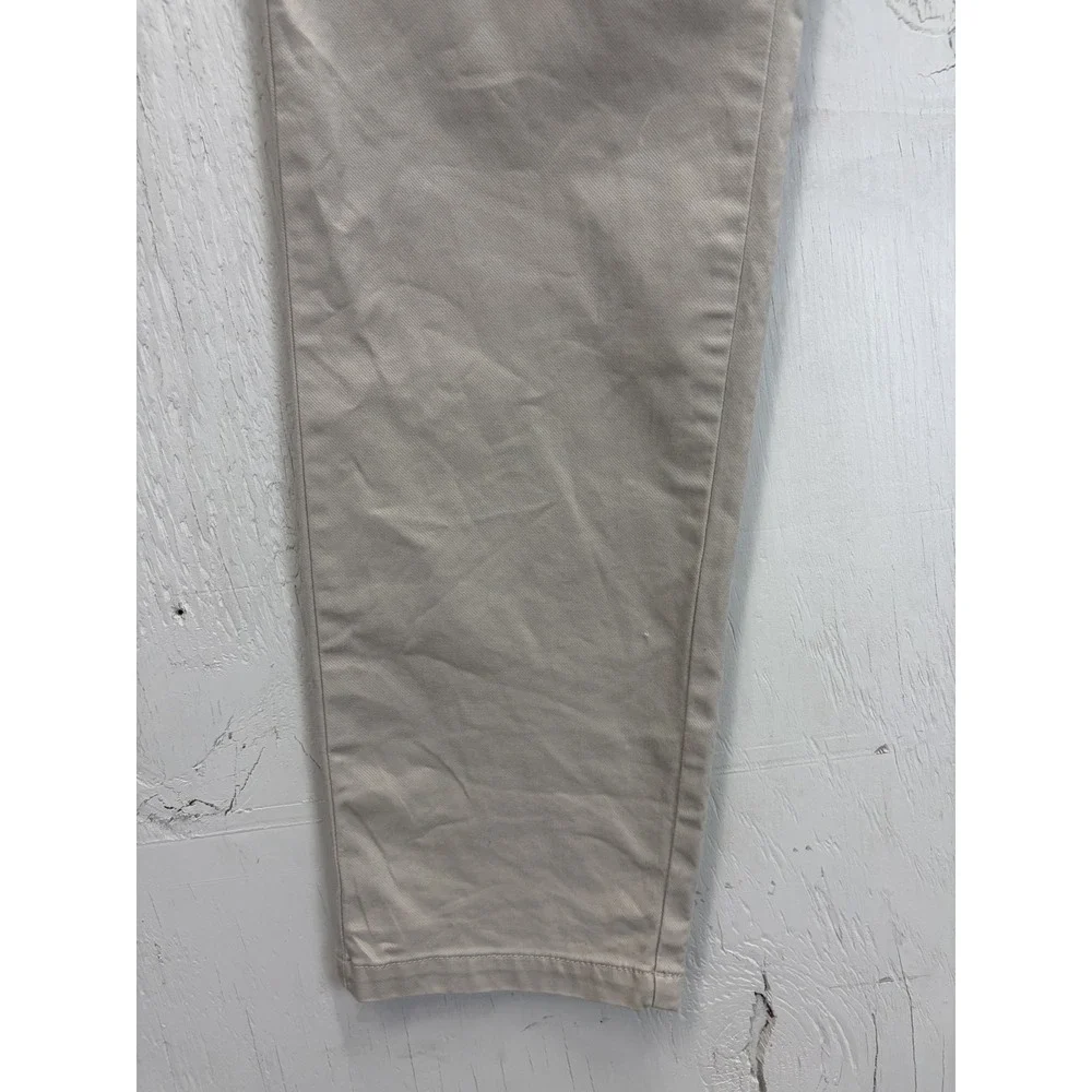 Mens PERK Khaki Pants Slim Stretch Size 36x32 Brown Tan Casual Flat Front